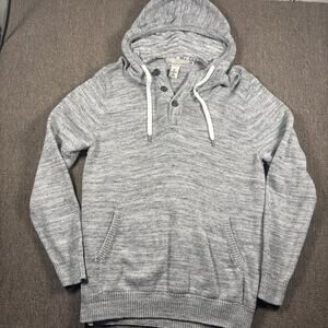 Women’s H&M Hooded Sweater Label Of Graded Goods Large Gray 3 Button